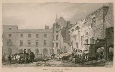 Ruinen des House of Lords, Westminster von R. W. Billings