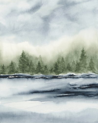 Nebliger Waldsee von Rachel Elise