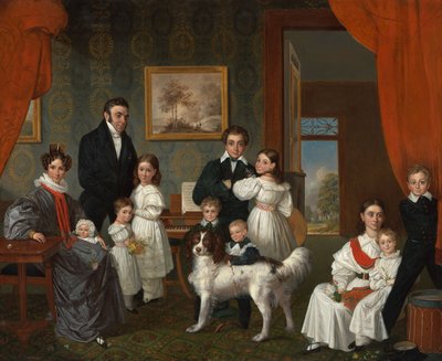 Porträt der Familie Baud in ihrem Landhaus in Voorburg von Raden Saleh