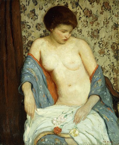 Akt mit blauem Kimono von Rae Sloan Bredin