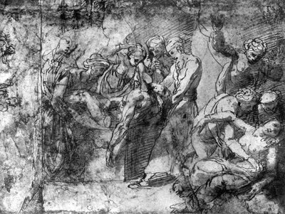 Studie für eine Grablegung, zugeschrieben Raphael, 1913 von Raffaello Sanzio Raphael