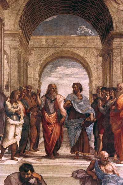 Die Schule von Athen, (Detail) von Platon & Aristoteles, 1508-1511 von Raffaello Sanzio Raphael