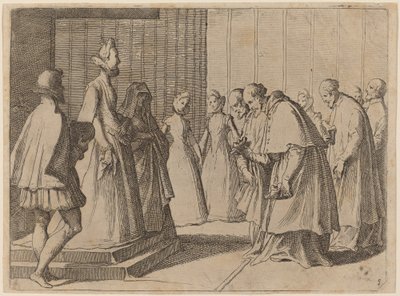 Margarete von Österreich empfängt die Huldigung der Kardinäle und Prälaten von Raffaello Schiaminossi