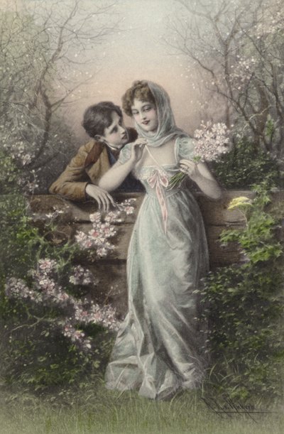 Paar lehnt an einem Zaun von Raimund Ritter Von Brennerstein Wichera