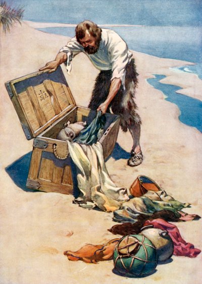 Illustration für Robinson Crusoe von Daniel Defoe von Ralph Noel Pocock