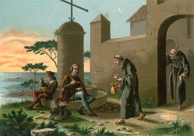 Die Ankunft von Kolumbus in La Rabida von Ramon Puiggari
