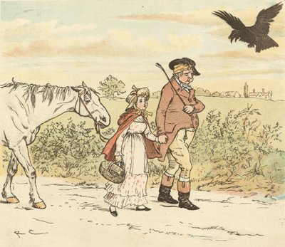 Ein Bauer ritt auf seiner grauen Stute von Randolph Caldecott