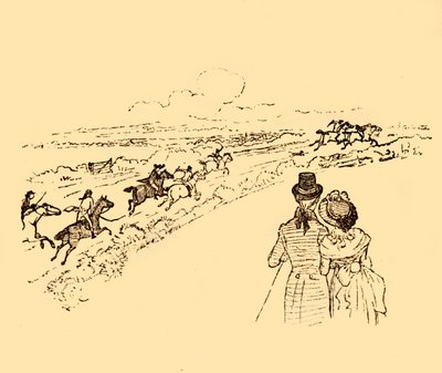 Zuschauer beobachten, wie John Gilpin über das Land gejagt wird, 1878, ca. 1918 von Randolph Caldecott