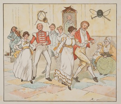 Der Soldat und seine Braut, aus The Hey Diddle Diddle Picture Book, veröffentlicht 1882 von Randolph Caldecott