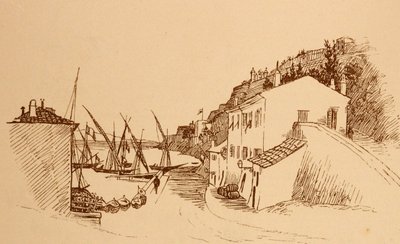 Französisches Fischerdorf im Süden Frankreichs, ca. 1884 von Randolph Caldecott