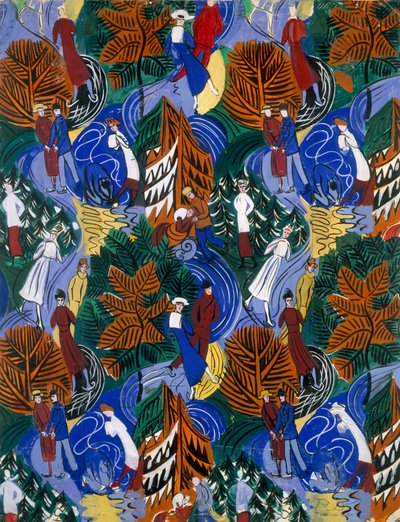 Eisläufer, Entwurf für bedruckte Seide, um 1914-20 von Raoul Dufy