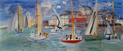Regatten im Hafen von Trouville-Deauville, um 1938 von Raoul Dufy