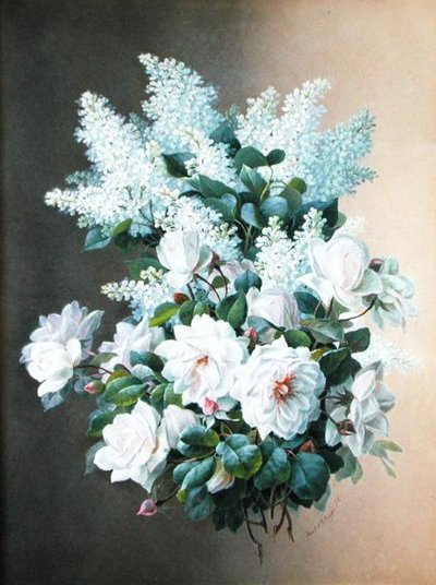 Flieder und Rosen, ca. 1900 von Raoul M. de Longpre