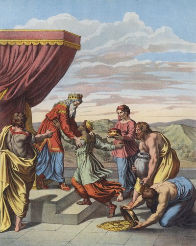 König Salomo empfängt die Königin von Saba von after Raphael