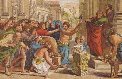 Das Opfer in Lystra von Raphael (1483 1520) (after)