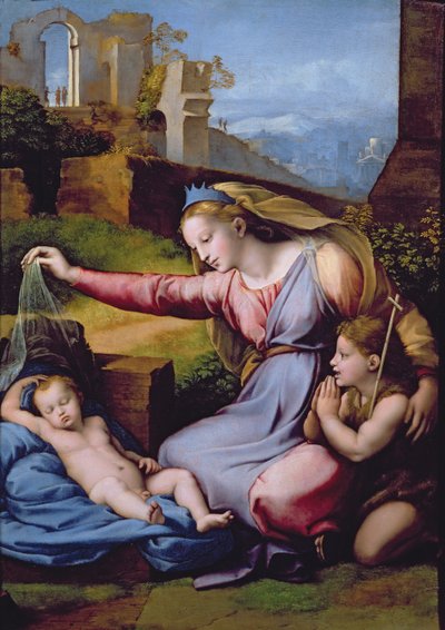 Die Madonna mit dem blauen Diadem oder Die Madonna mit dem Schleier von Raphael