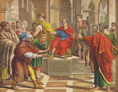 Elymas der Zauberer wird vor Sergius Paulus blind von Raphael (1483 1520) (after)