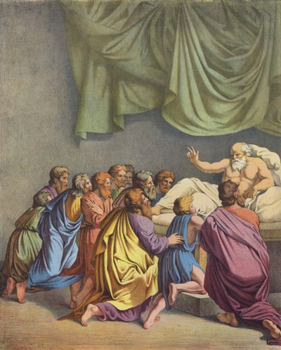 Jakob segnet seine Kinder von after Raphael