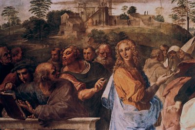 Die Disputation über das Heilige Sakrament (Detail) von Raffaello Sanzio Raphael
