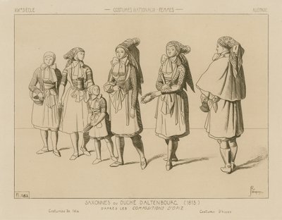 Deutsche Nationaltrachten - Herzogtum Sachsen-Altenburg (1815) von Raphael Jacquemin