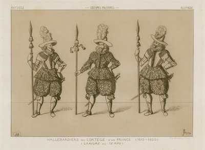 Hellebardenträger eines Fürstenzugs, 1615-1620 von Raphael Jacquemin