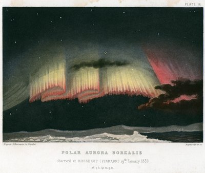Aurora Borealis oder Nordlichter, Vorhangform von Rapine