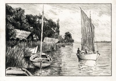 Boote auf der Gironde-Mündung von Raymond Bonnefon