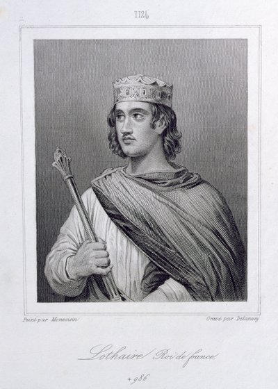 Lothar (941-986), König von Frankreich, graviert von Delannoy von Raymond Quinsac Monvoisin