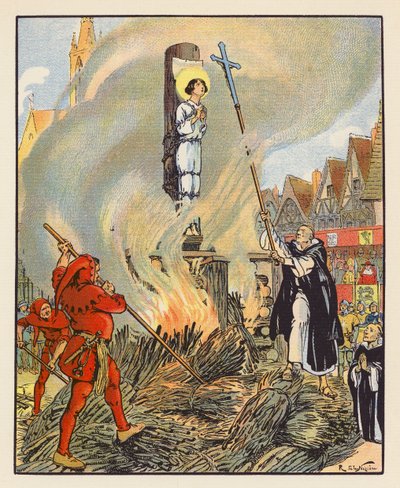 Hinrichtung von Jeanne in Rouen von Raymond de la Neziere