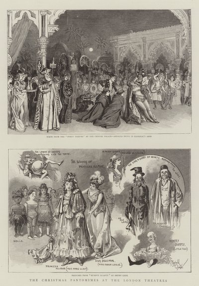 Die Weihnachts-Pantomimen an den Londoner Theatern (Gravur) von Reginald Thomas Cleaver