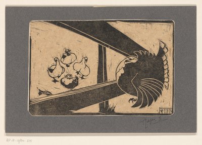Truthahn und Enten am Zaun von Reijer Stolk (signed by artist)
