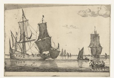 Binnenwasser mit einem Fluitschiff von Reinier Nooms