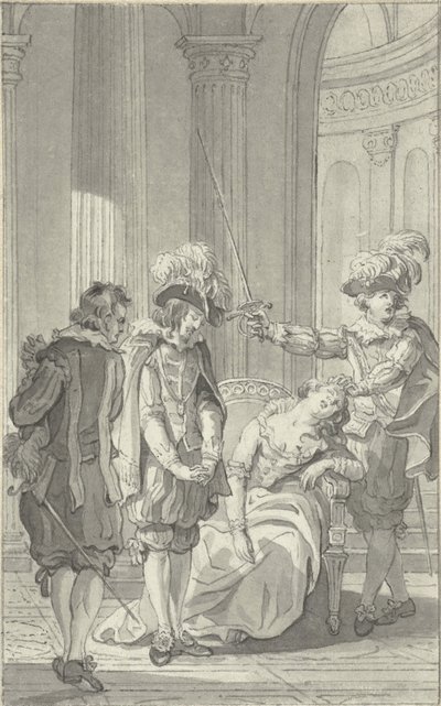 Illustration für das Theaterstück Ines de Castro von Rhijnvis Feith von Reinier Vinkeles (I)