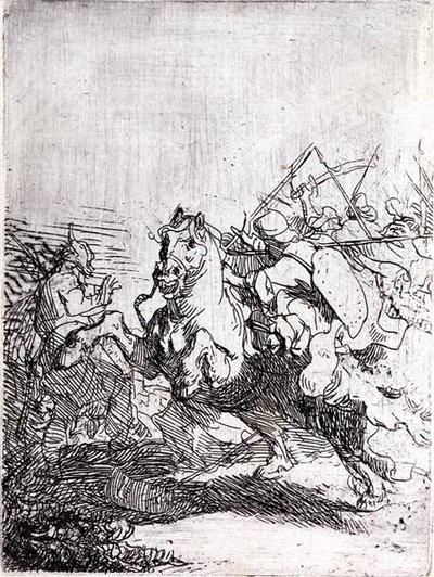 Ein Kavalleriekampf von Rembrandt Harmensz. van Rijn