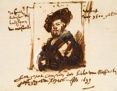 Baldassarre Castiglione, Skizze aus dem Porträt von Rembrandt Harmensz. van Rijn