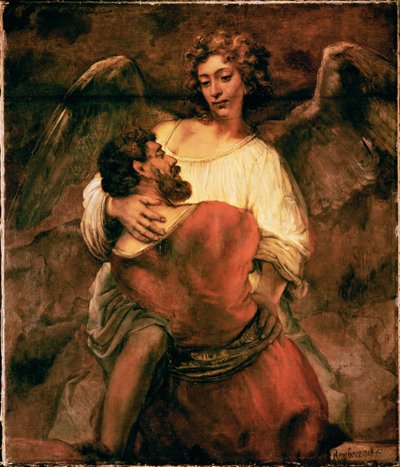 Jakob kämpft mit dem Engel von Rembrandt Harmensz. van Rijn