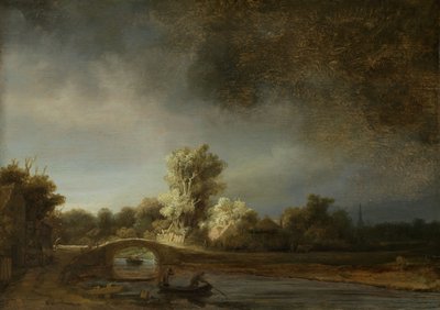 Landschaft mit einer Steinbrücke, ca. 1638 von Rembrandt van Rijn