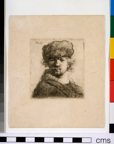 Selbstporträt mit schwerer Pelzmütze von Rembrandt van Rijn