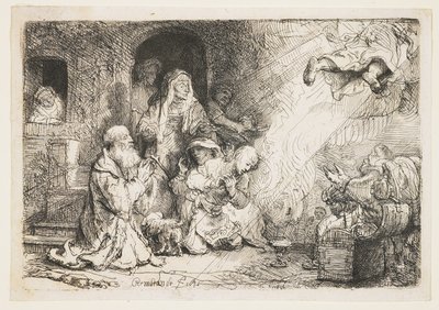 Der Engel verlässt die Familie des Tobias von Rembrandt van Rijn