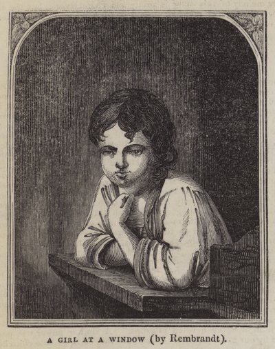 Ein Mädchen am Fenster von Rembrandt van Rijn