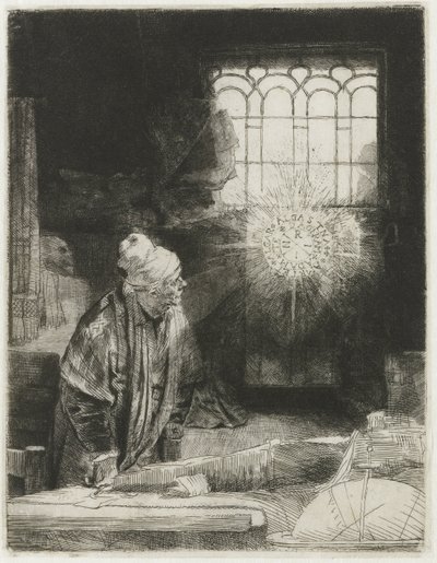 Ein Gelehrter in seinem Arbeitszimmer von Rembrandt van Rijn