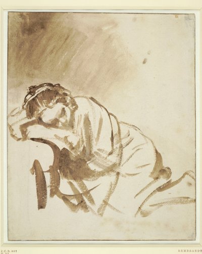 Eine junge Frau schläft, Hendrickje Stoffels, ca. 1654 von Rembrandt van Rijn
