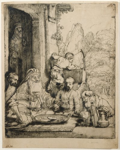 Abraham bewirtet die Engel von Rembrandt van Rijn