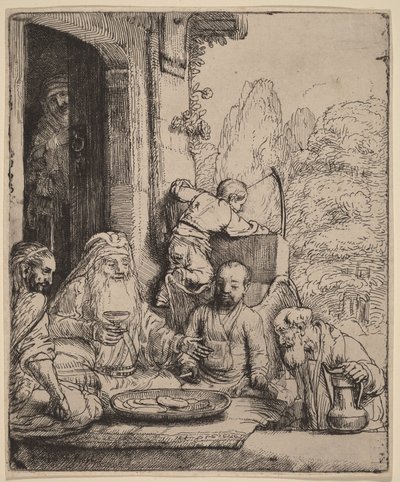 Abraham bewirtet die Engel von Rembrandt van Rijn