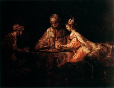 Assuerus, Haman und Esther, 1660 von Rembrandt van Rijn