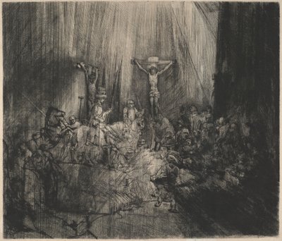 Christus gekreuzigt zwischen den beiden Dieben (Die drei Kreuze) von Rembrandt van Rijn