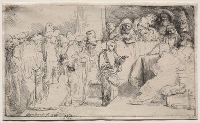 Christus im Disput mit den Doktoren: Eine Skizze, 1652 von Rembrandt van Rijn
