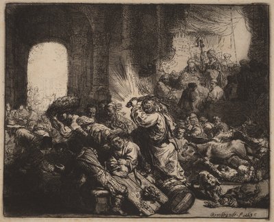 Christus vertreibt die Geldwechsler aus dem Tempel von Rembrandt van Rijn