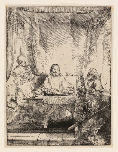 Christus in Emmaus: Die größere Platte von Rembrandt van Rijn