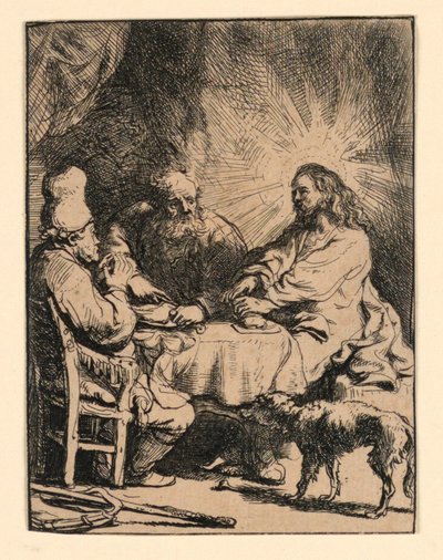 Christus in Emmaus: Die kleinere Platte von Rembrandt van Rijn